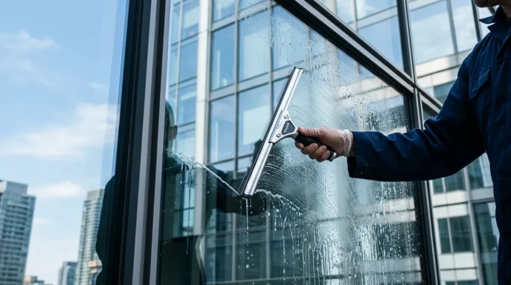 Streifenfreie Fensterreinigung inklusive Rahmen und Storen